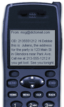 DictoMail voicemail to text message on cellphone