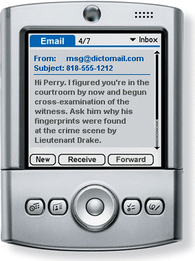 DictoMail voicemail to text message on palm blackberry